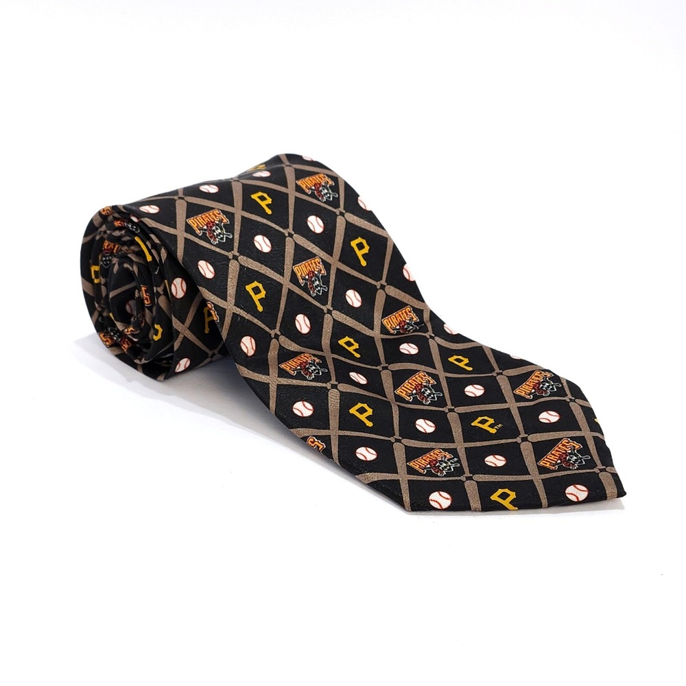 Vintage 2001 Ralph Marlin Pittsburgh Pirates MLB Neck Tie Crossed Bat Pattern